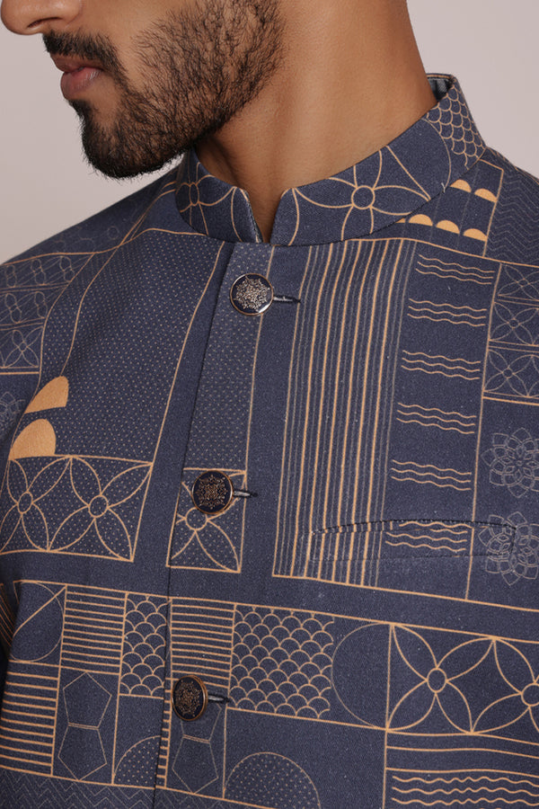 Geometrical Navy Bundi 3 piece set